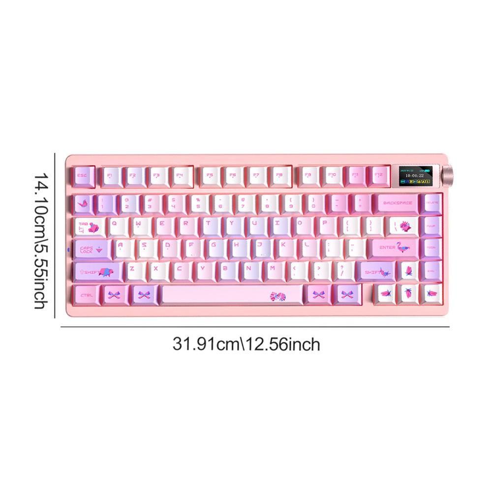 Aula Nova 75 Gaming Mechanical Keyboard, Triple Mode 80 Keys, Hot Swappable, HD Smart Screen with Knob, RGB Lighting, Compatible Windows/MAC/iOS, USB-C/ BT/ 2.4GHz, Lighted Mechanical Keyboard, Gaming PC Accessories