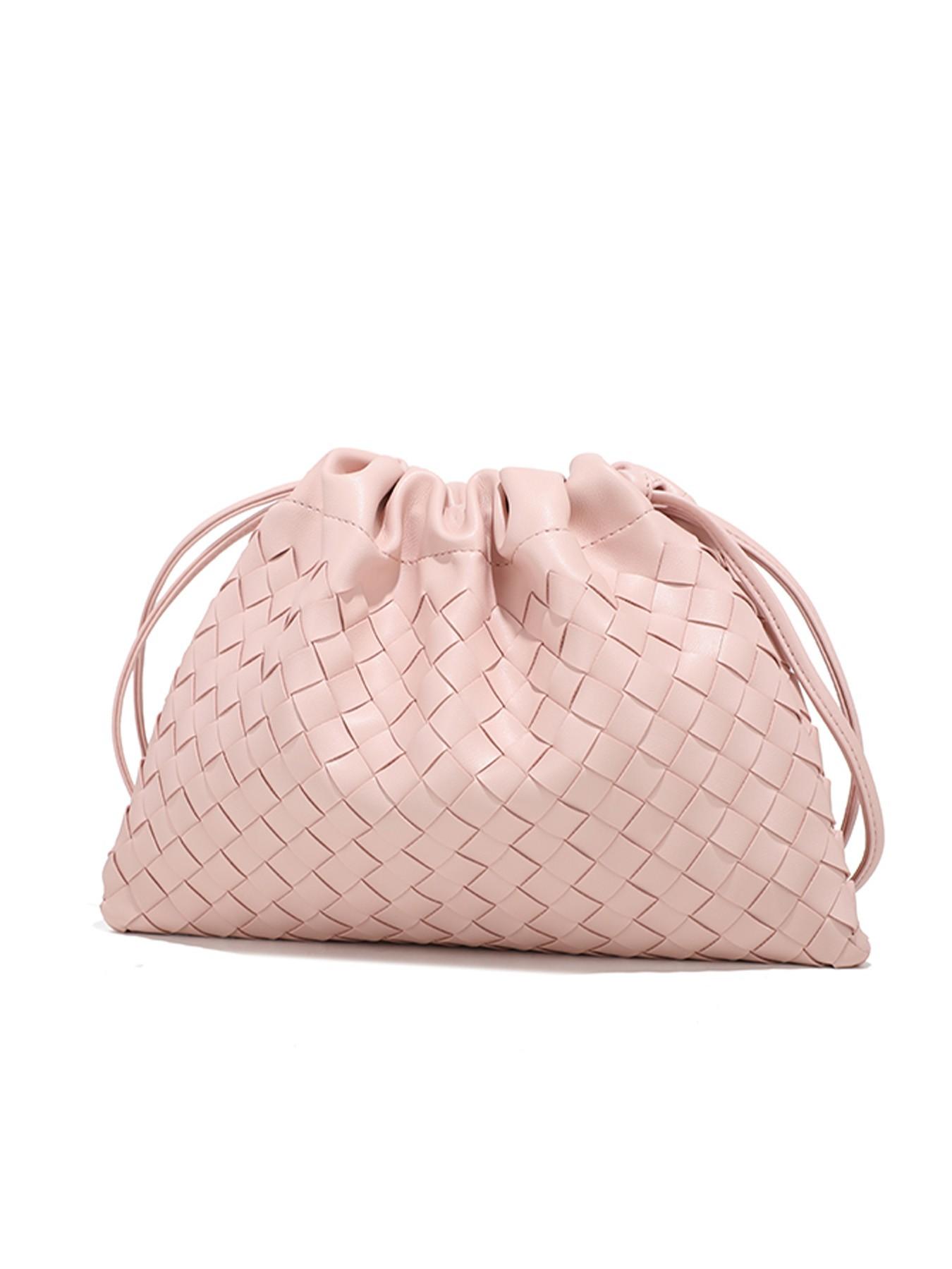 Meadow Cloud Bag, Relaxed Crossbody Small Bag, Underarm Shoulder Crossbody Woven Trash Bag, Drawstring Bag, Versatile Retro Woven Crossbody