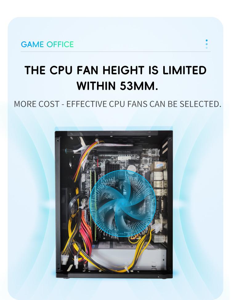 Mini Itx Computer PC Desktop Case, Home Use 2 Bay Nas Box, Compact Portable Handheld, Includes Accessories Screws Switch Handle Foot Pads