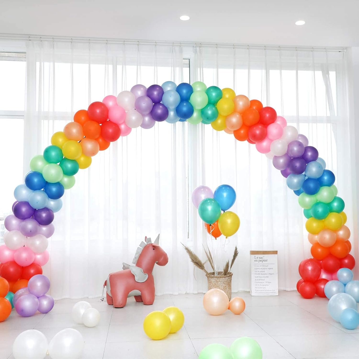 120pcs 12 Inch Large Latex Balloons, Assorted Colors - Bulk Party Balloon Kit for Garland, Arch, Backdrop Decoration - Birthday, Wedding, Baby Shower, Graduation Supplies