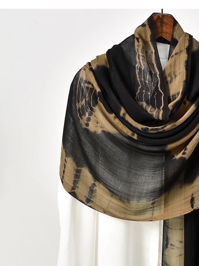 Women's Tie Dye Print Khimar, Fashionable Long Scarf for Daily Wear, Casual Versatile Hijab for Women