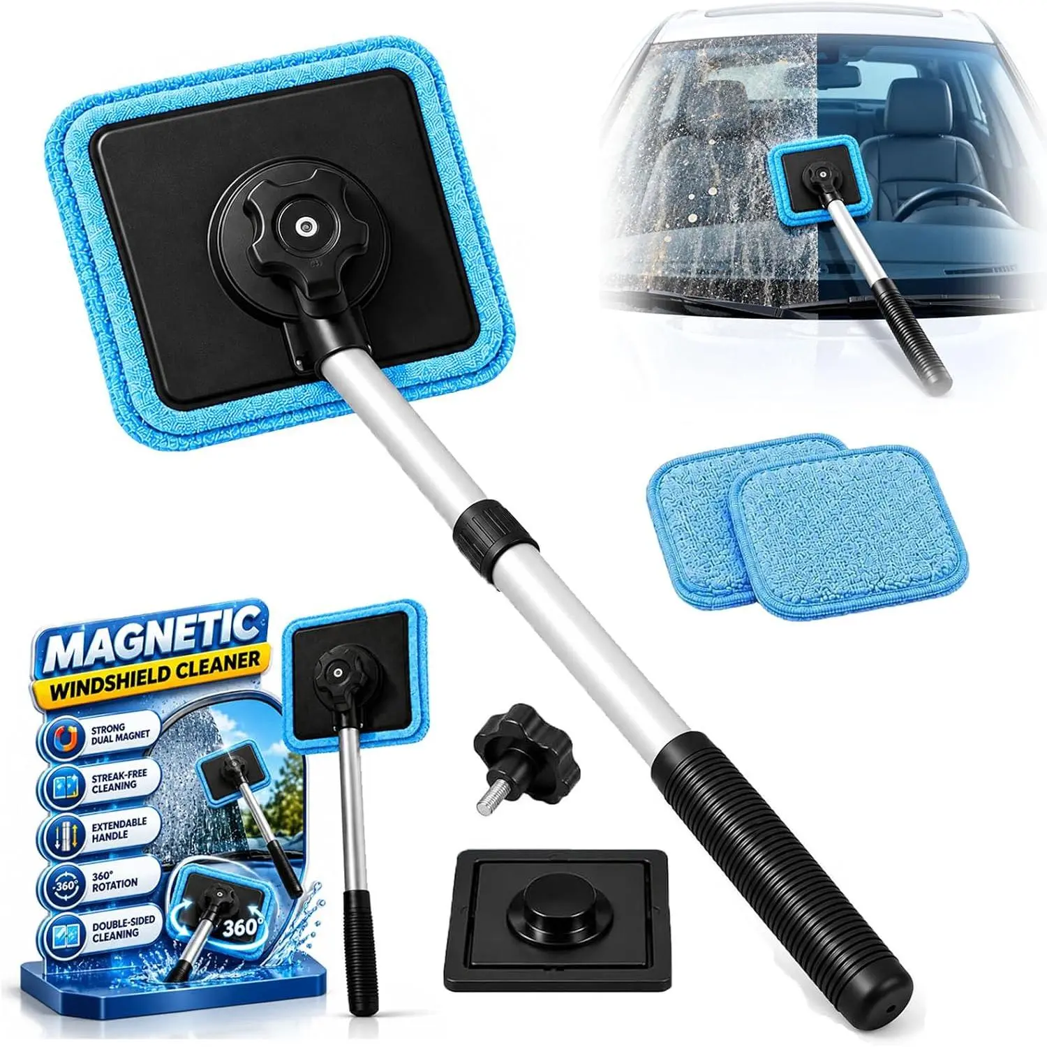 Dual Magnetic Car Windshield Cleaner, Windshield Cleaner (1Pcs)