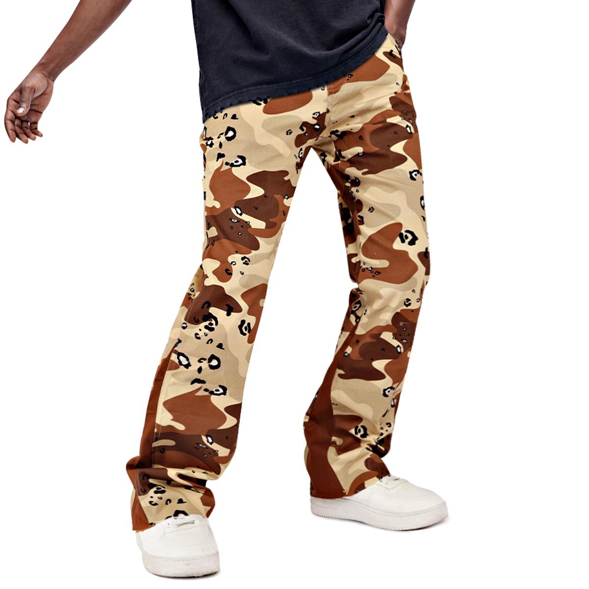 GINGTTO Men’s Camo Stacked Flared Pants Wide Leg Chino Stretch Casual Baggy Trousers Streetwear GINGTTO Men’s Camo Stacked Flared Pants Wide Leg Chino Stretch Casual Baggy Trousers Streetwear