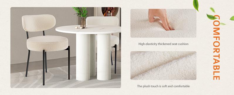 RIMIKING Dining Chairs(Package of 2),Comfortable Plush Seating,Ergonomic Design,Sturdy Construction,Modern Aesthetic,Dimensions,  6209