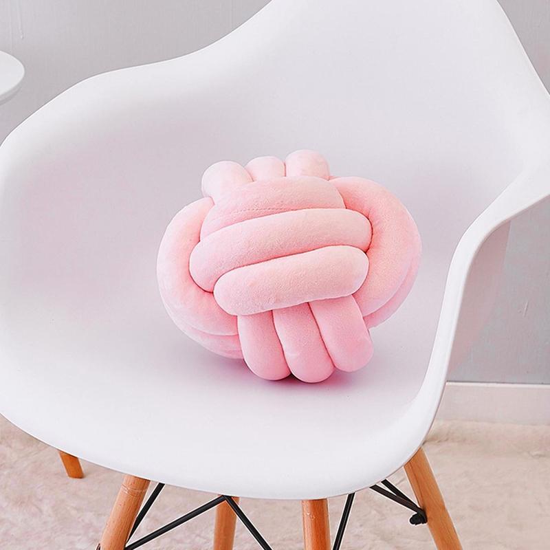 Knot Pillow Ball, 1 Count Geometric Design Throw Pillow, Handmade Crochet Cushion, Christmas Decor Soft Comfortable Supportive Pillow for Home Sofa Bed Decor, Boyfriend Gift, Christmas Gifts, Christmas Decorations, Soft Touch Cushion