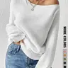 【Black Friday】Women's Long Sleeve Knit Pullover, Casual Acrylic Sweater for Fall & Winter