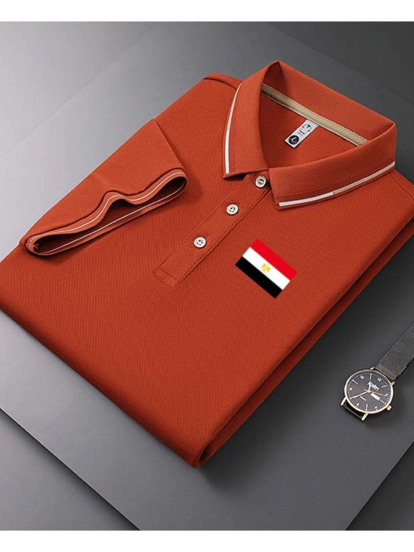 Men's Casual Summer Print T-Shirt, Fashionable Short Sleeve Top, Geometric Design, Lightweight Breathable Polo Shirt