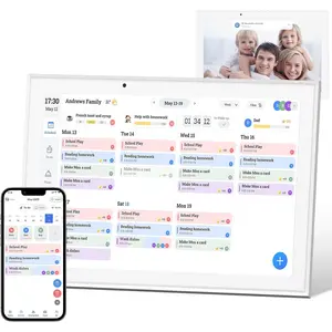 10.1" Digital Calendar &  Touchscreen Planner,  Calender with Chore Chart for Family Schedules & Meal Planning, Wall Mountable Digital Photo Frame, Gifts for Women Men (White)