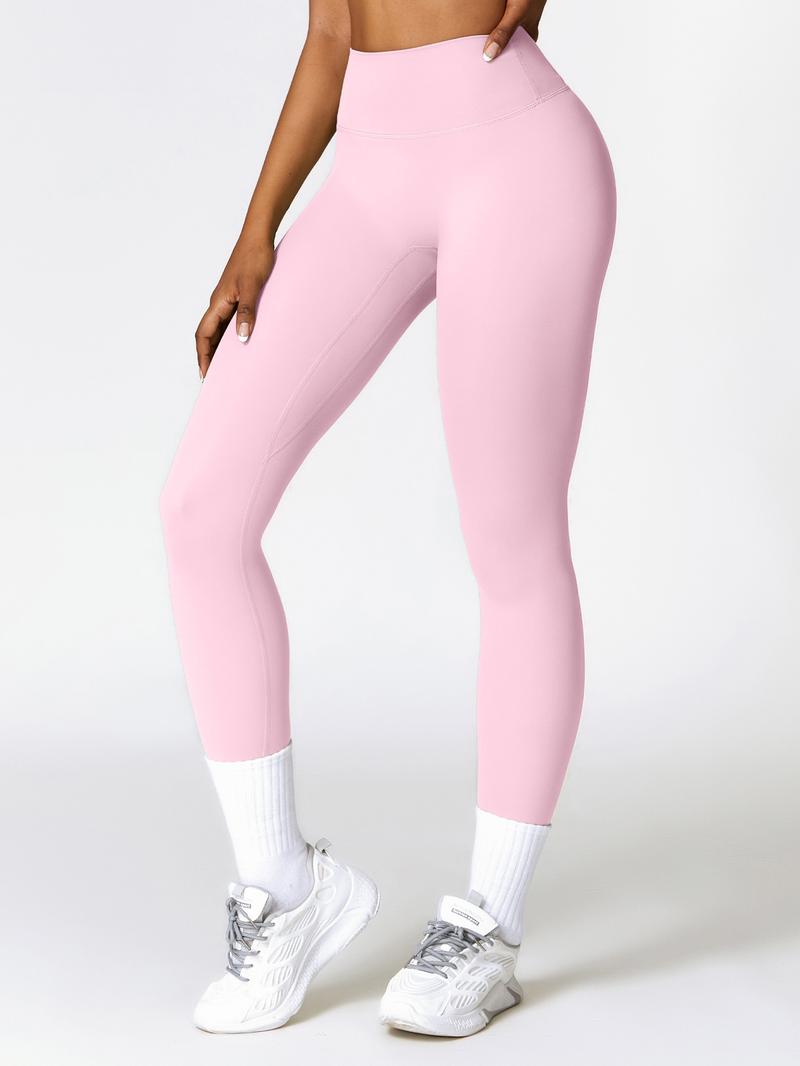 Women's High Waisted Sports Leggings, Solid Color High Stretch Skinny Pants, Ladies Sportswear for Indoor and Outdoor Wear