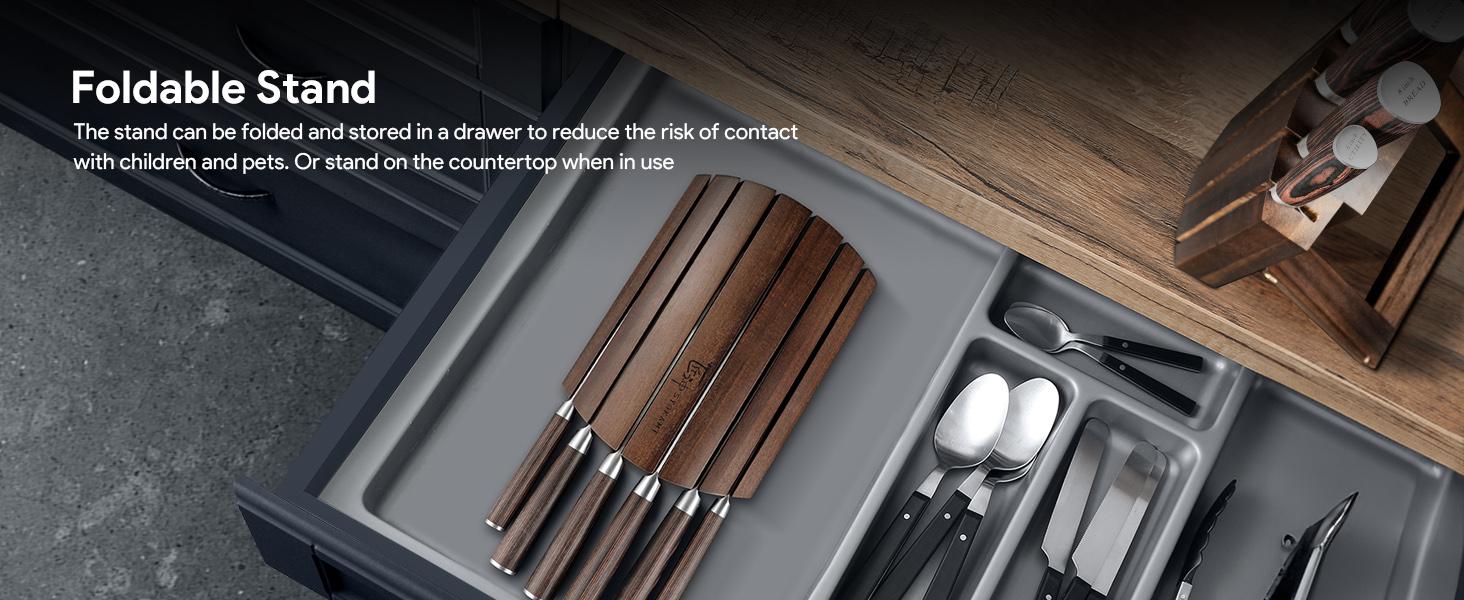 【TikTokShopSpringGlowUp】SYOKAMI Knife Set 7 Piece Japanese Style Kitchen Knife Set With Foldable Magnetic Acacia Wood Block Sharp High Carbon Stainless Steel Knives Set for Kitchen with Anti-slip Ergonomic Handle, Mother's Day Gift 【TikTokShopSpringGlowUp】SYOKAMI Knife Set 7 Piece Japanese Style Kitchen Knife Set With Foldable Magnetic Acacia Wood Block Sharp High Carbon Stainless Steel Knives Set for Kitchen with Anti-slip Ergonomic Handle, Mother's Day Gift