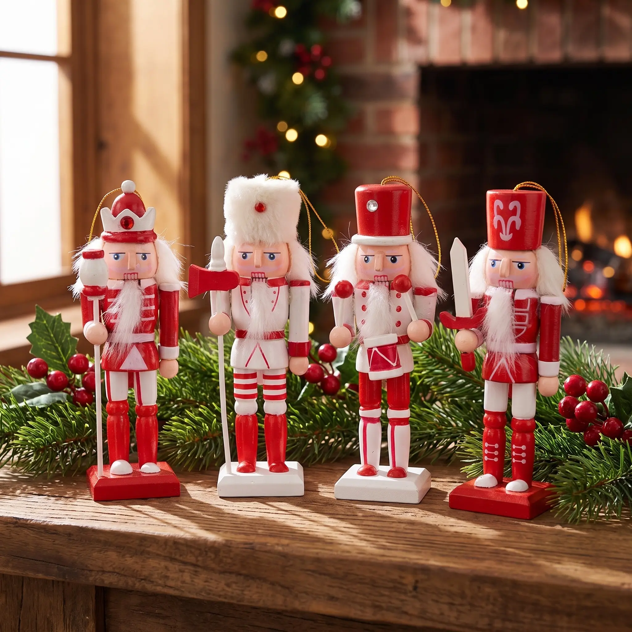 Nostalgic Cabincore Mini Wooden Nutcracker Figure Winter Holiday Festive Mantel Decor Cozycore Tabletop Centerpiece Traditional Room Setup Accent New Year Party Favor Aesthetic Home Vibe