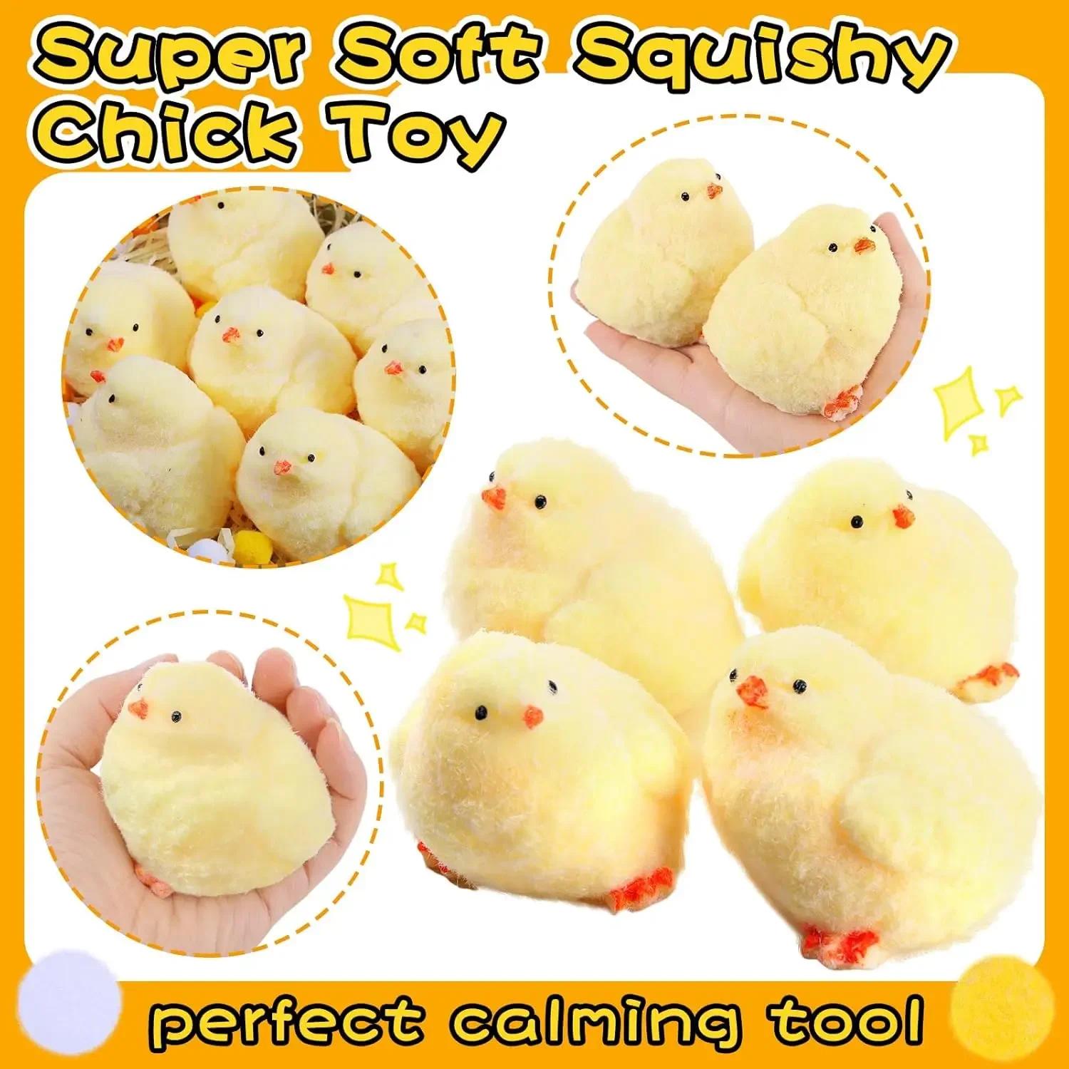 Cute Handmade Chick Squishy Toys Ultra Soft Squishy Fidget Toys Silicone Pinch Entertainment Games for Children Christmas Gifts