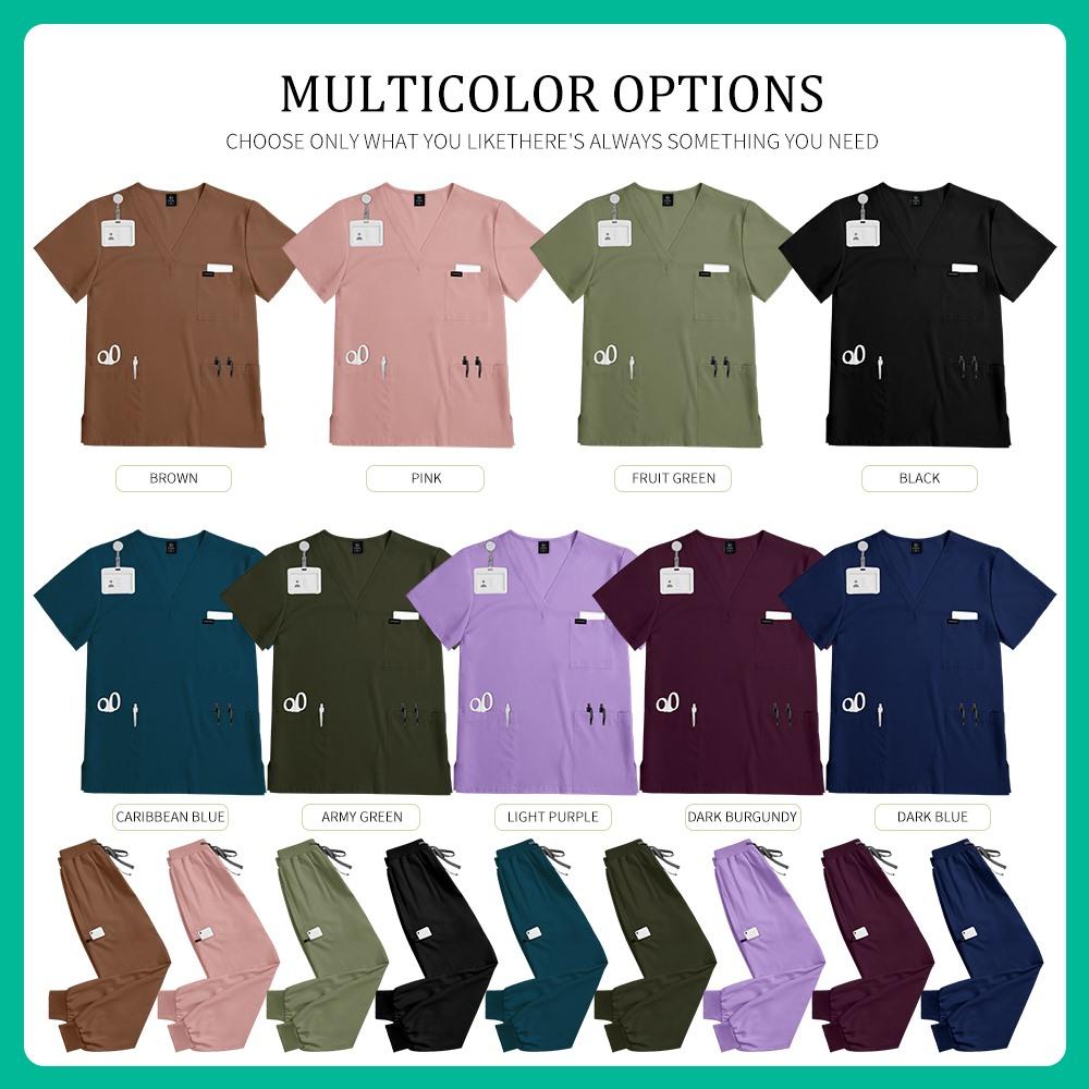 Comfortable Leisure Care Center Daily Practical Work Clothes Set Women Unisex Doctor Hospital Uniform Top Jogger Pants Veterinary Nursing Uniforms
