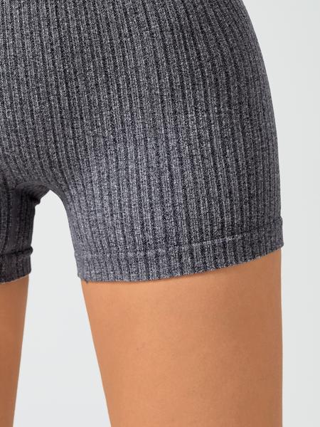 Women's Solid Ribbed Sports Shorts, High Stretch Shorts, High Waist Tummy Control Butt Lift Training Shorts, Ladies Sportswear for Indoor Outdoor Wear