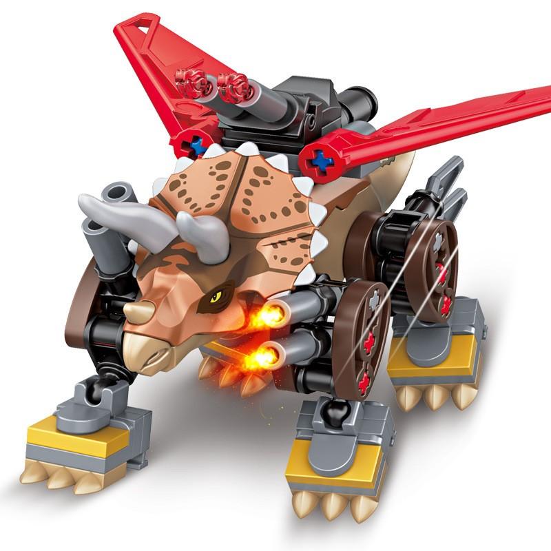 TOOUEE 1 PC Random Mechanical Dinosaur Building Blocks Set, Plastic Constructible Model Kit for Dino Fans & Collectors, Desktop Display Decor, Compatible with Most Major Brands, Great Gift for Birthday Christmas Halloween