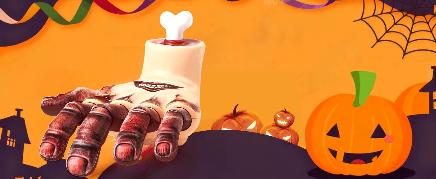 Electronic Horror Self-Walking Sound-Emitting Hand Halloween Prop - Remote Control Prank Tool, Gift-Ready Packaging, Scary Family Festive Home Decoration, Realistic Fake