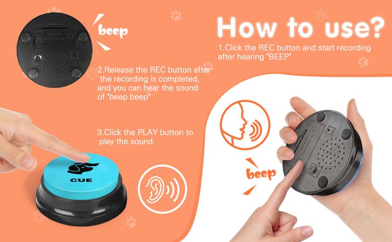 EVERBETTERUS Voice Recording Button 6 Color Dog Buttons for Communication Pet Training Buzzer 30 Second Record & Playback, Funny Gift for Study Office Home 6 Color Packs with 25 Scene Patterns EVERBETTERUS Voice Recording Button 6 Color Dog Buttons for Communication Pet Training Buzzer 30 Second Record & Playback, Funny Gift for Study Office Home 6 Color Packs with 25 Scene Patterns