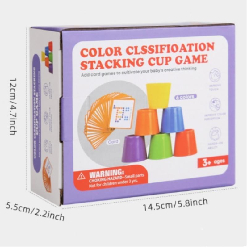 Color Sorting Cups and Memory Discs Game, Shape Sorter, Color Recognition Matching Logic Thinking Training, Fine Motor Skills, Hand Eye Coordination