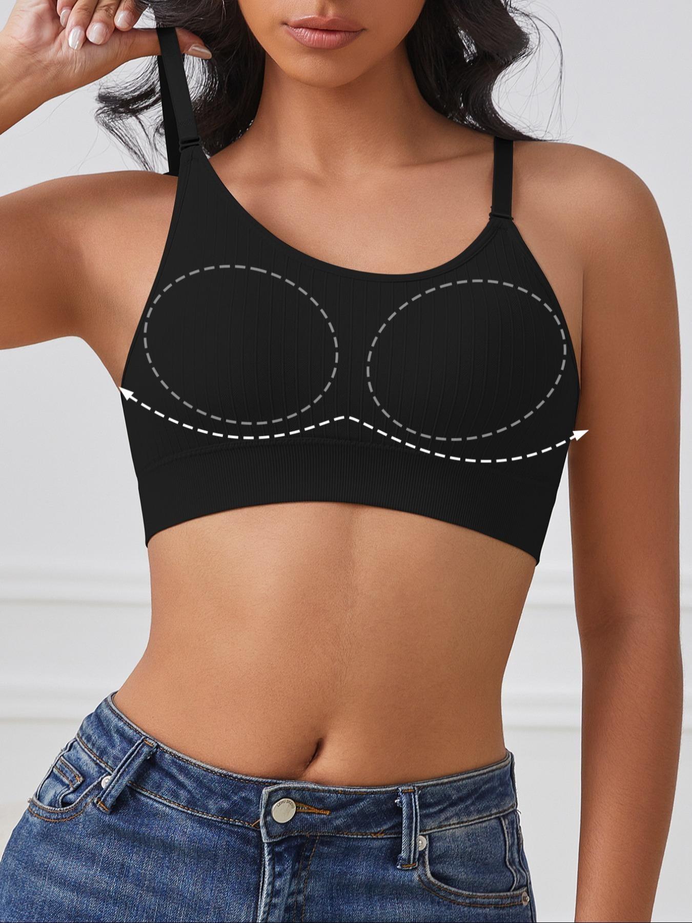 Seamless Deep U Neck Wireless Medium Backless Bra, Comfortable Women's Lingerie for Back to School Season, Soft Everyday Underwear Set, Wirefree Bras