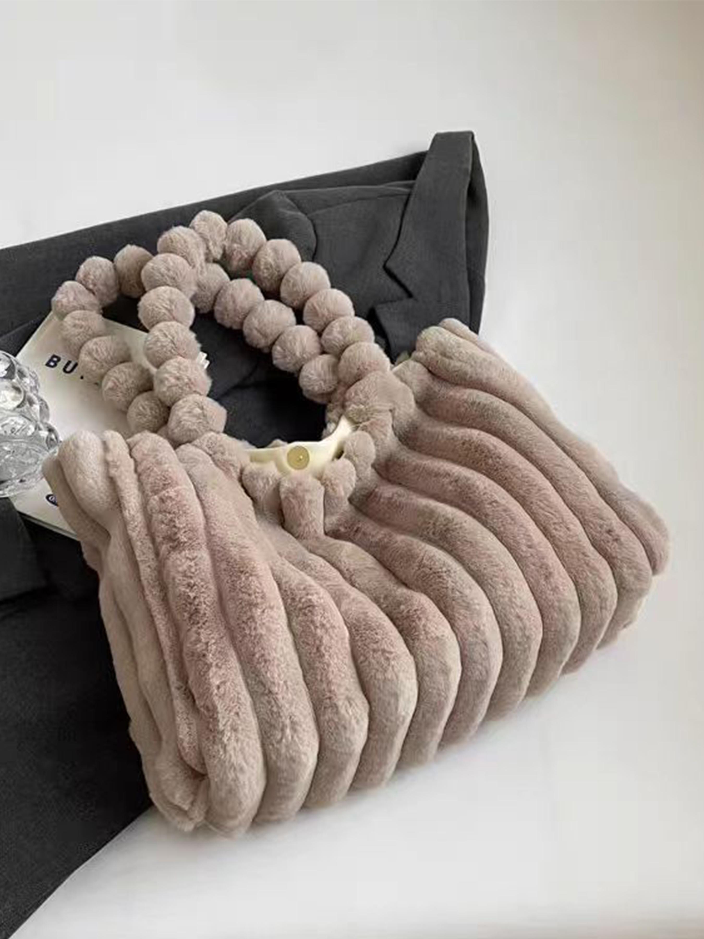 Valentine's Day Large Capacity Plush Tote Bag, Fashion Multi-Purpose Women's Shoulder Bag, Crossbody Tote Bag, Perfect for Winter, Stylish Spacious Handbag