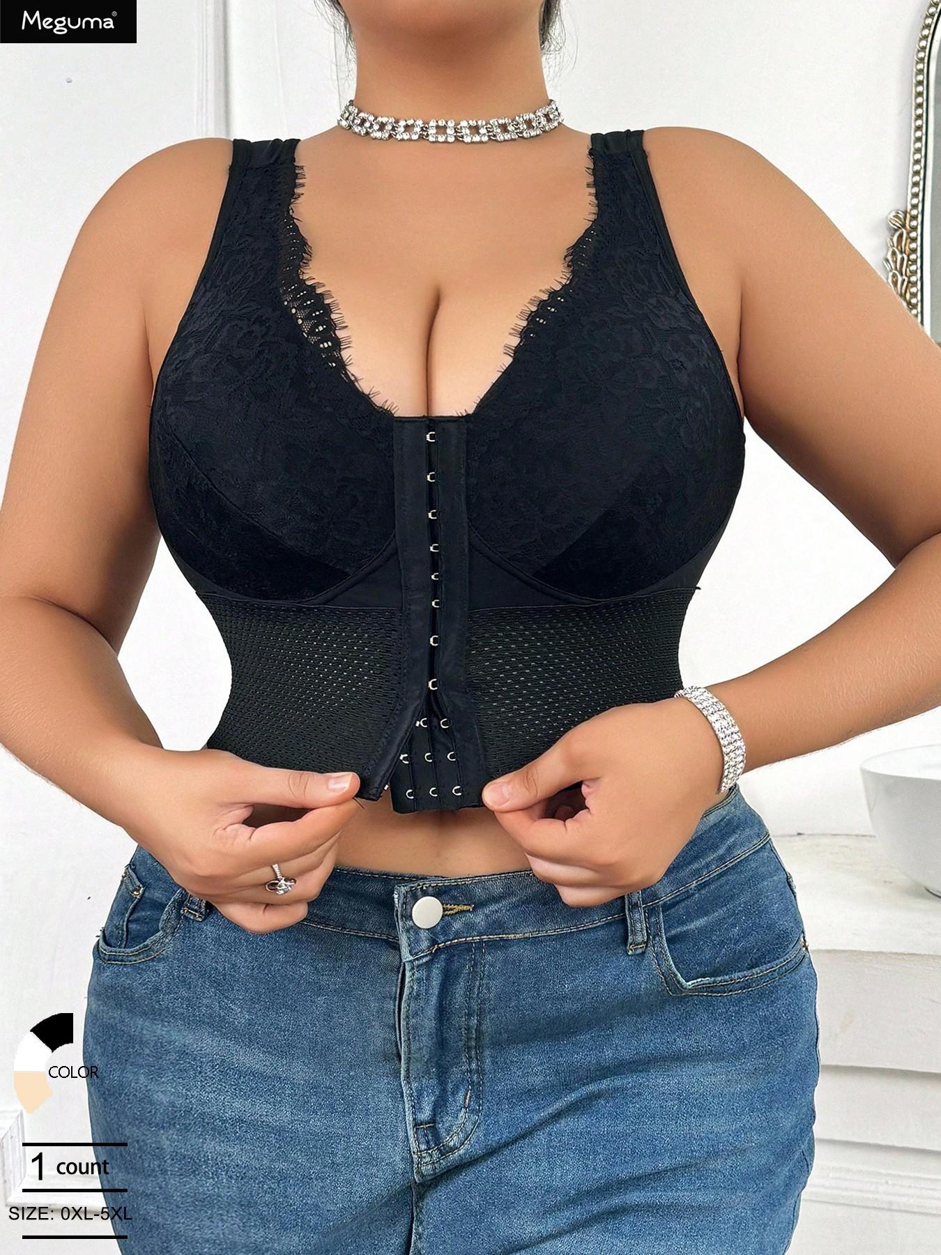 Multi-functional Shaping Bra Designed for Plus-Size Women Front-Closure Buckle Push-Up Wire-Free Posture-Correcting Bra, Longline Posture Bra, with Tummy-Control Shaping Women's Apparel Multi-functional Shaping Bra Designed for Plus-Size Women Front-Closure Buckle Push-Up Wire-Free Posture-Correcting Bra, Longline Posture Bra, with Tummy-Control Shaping Women's Apparel