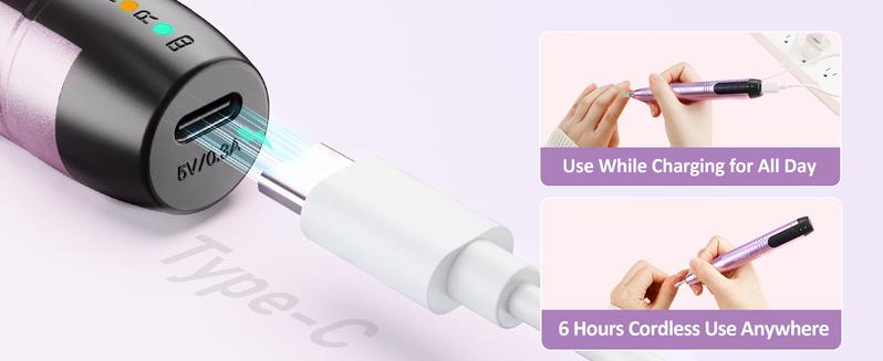 Springtok Beauty Products - COSLUS Electric Cordless Nail Drill File Professional: Portable Filing nail drill machine kit,pedicure kit for feet, toenail kit,Pedicure with UV LED Nail Lamp, Callus Remover for Feet, Cutics Care & Drill Bits/Sanding Bands