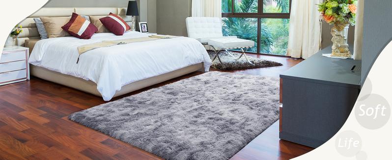 【Deals for You Days】Tie-Dyed Fluffy Shag Rug Area Rugs for Living Room Nursery Dorm Anti-Skid Soft Modern Plush Aesthetic Room Decor Floor Protection