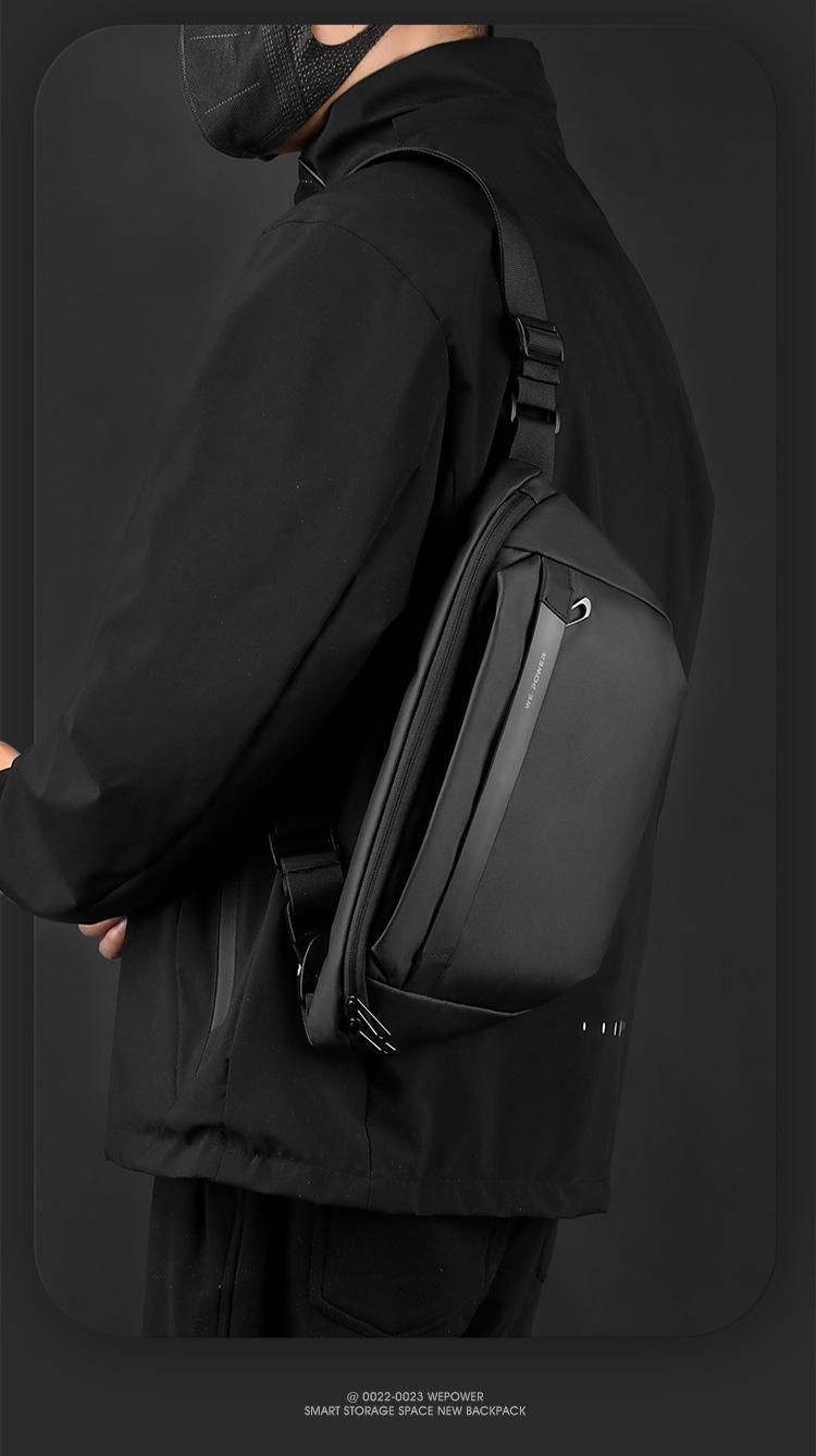 New Men's Crossbody Bag Large Capacity Lightweight Men's Bag Fanny Bag Sports Leisure Breast Bag Shoulder Bag