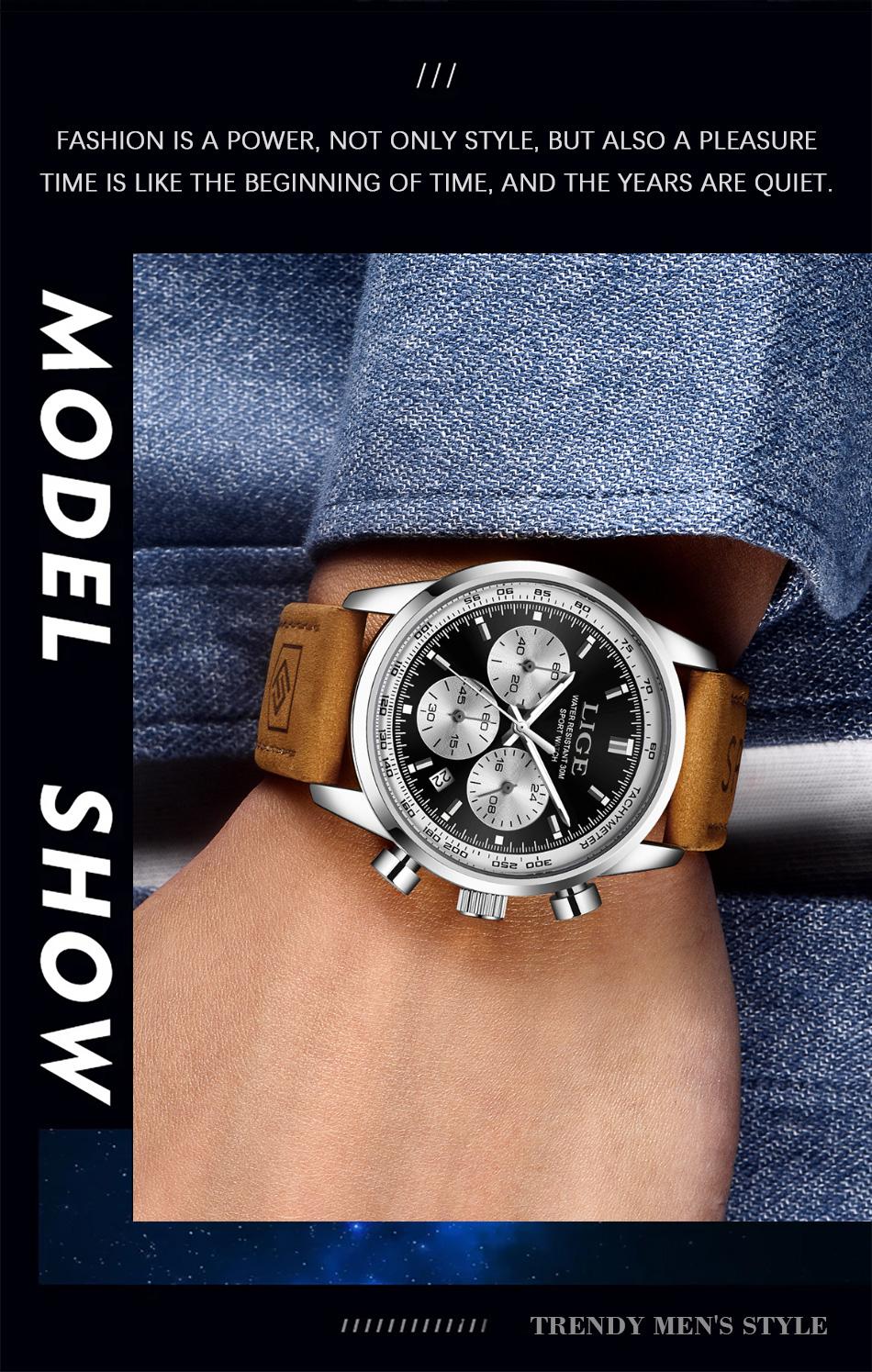 Sports waterproof watch Fashion quartz watch Panda eye men's watch