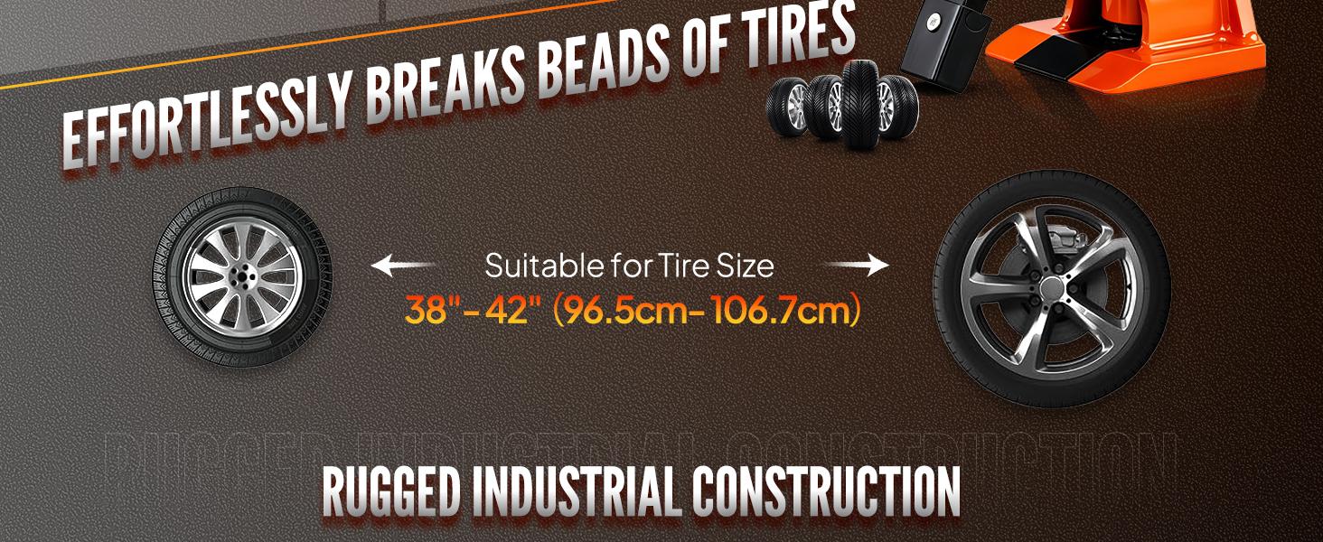 Manual Tire Bead Breaker with Rubber Pad Protector,38''-42'' Tires Changer, Easy-Operated Tire Repair Tool for ATVs/UTVs, Tractors, Trucks, Cars, Heavy Duty Tires