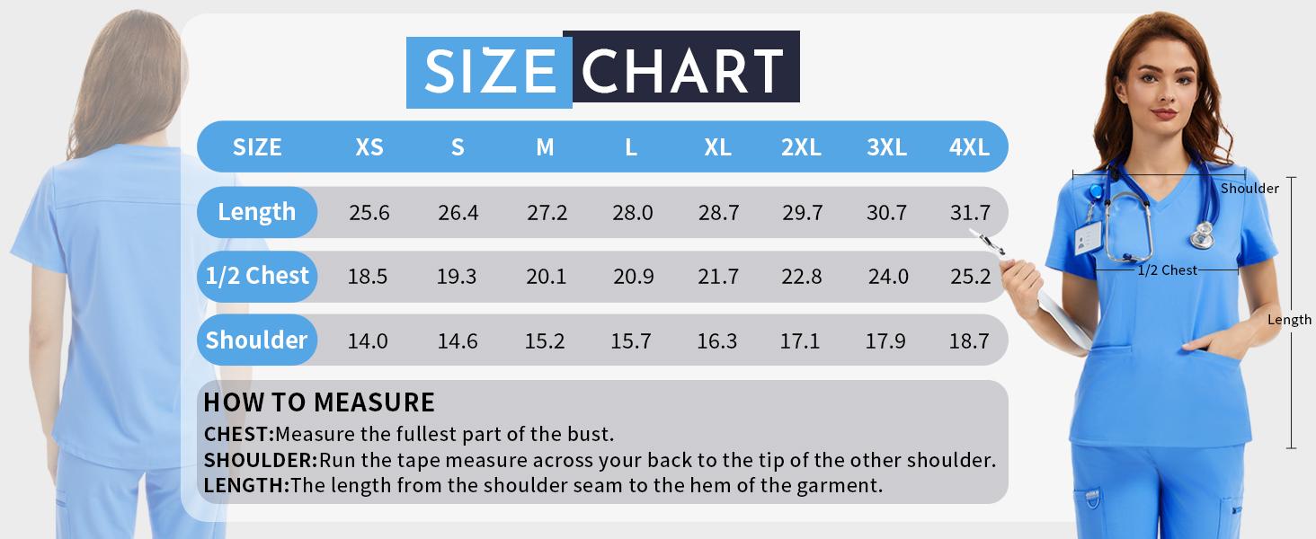 Kecols Scrub Tops for Women - V-Neck with 2 Pockets, Soft 4-Way Stretch, Anti-Wrinkle & Easy Care for Medical Uniforms Workwear Clothes Womenswear Minimalist Kecols Scrub Tops for Women - V-Neck with 2 Pockets, Soft 4-Way Stretch, Anti-Wrinkle & Easy Care for Medical Uniforms Workwear Clothes Womenswear Minimalist