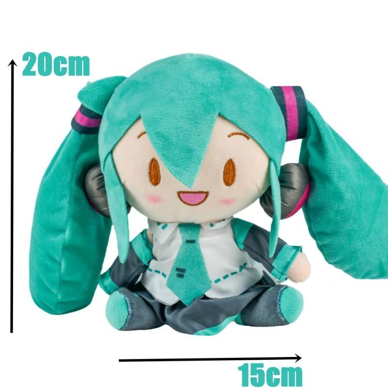 20-29cm Hatsune Miku Kawaii Q Version Fufu Figure Plush Doll Anime Peripheral Stuffed Toy Collection Model Ornament Toys Gifts