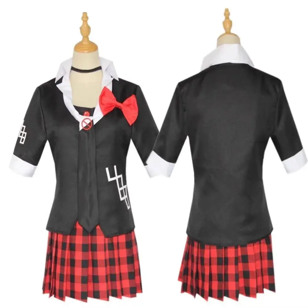 Juego de Anime Danganronpa, disfraz de Cosplay, uniforme Enoshima Junko, ropa de trabajo de café, Falda corta, tocado de Monokum