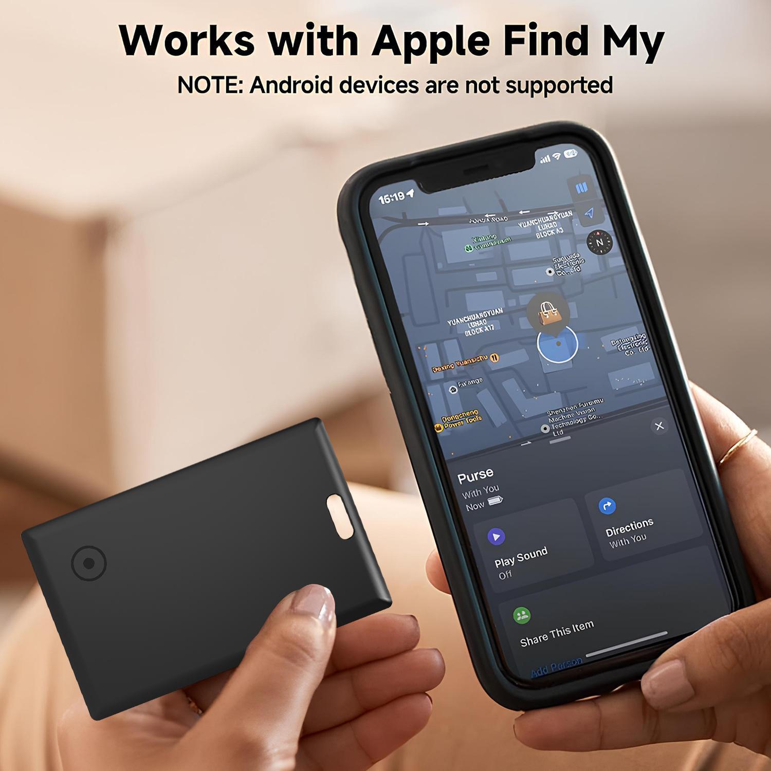 MFi Certified Bluetooth Wallet Tracker Card with Keyhole Slot, FindMy Sync GPS Trackers for Wallet/Keys, iOS-Only Locator, 5-10 Year Long-Lasting Battery Phone Accessory, Ideal Mothers' Gifts, Tools And Gadgets, Cool Mom Gadgets