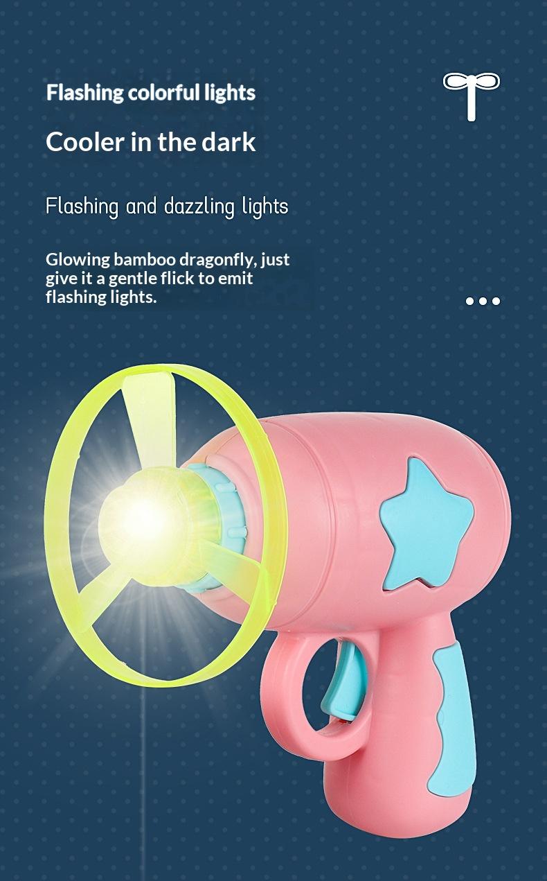 Glow in The Dark Flying Disc Toy Gun, LED Spinning Flying Saucer for Kids & Cats