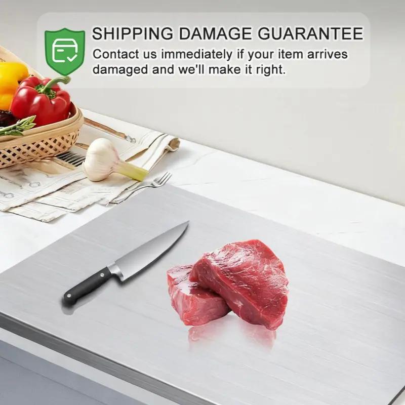 Stainless Steel Food Cutting Board 40x30cm, Durable Large Kitchen Chopping Block for Meat, Fruit, Vegetables and Baking, Easy to Clean, Suitable for Daily Use, Cutting Boards for Kitchen