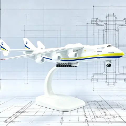 1:400 Scale An-225 Dream Transporter Transport Aircraft Prototype Aviation Model, Metal & Plastic Composite Material, Collectible Historical Value, Ideal Gift