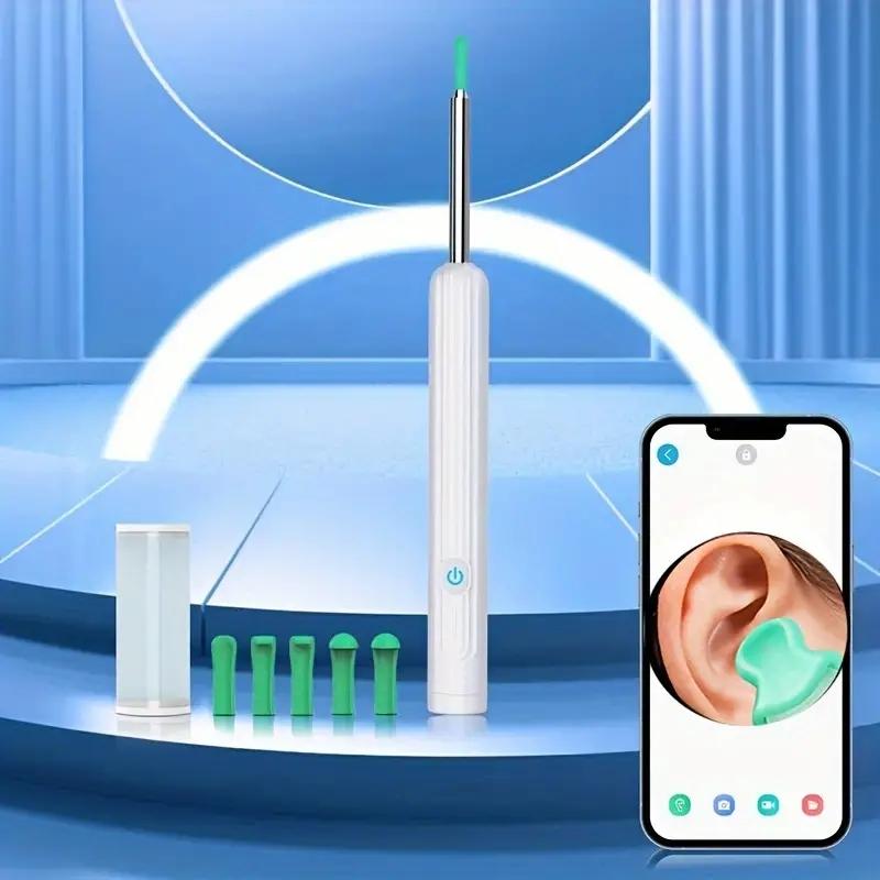 Ear Wax Removal Kit, 1 Set Ear Cleaner with Camera, Wireless Visible Earpick, Ear Camera for Iphone, Ipad, Android Phones