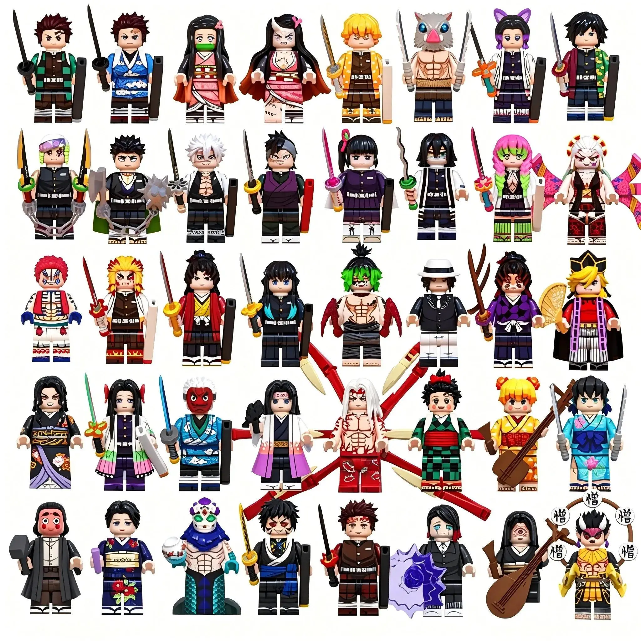 2026 New hot item Demon Slayer Anime Minifigures Compatible With Regular Building Brick Assemble Figures Collectible Ornament Enthusiast Gift