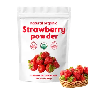 WACACEE organic pure strawberry powder: seasonal fresh, eco-friendly strawberries flash-frozen to lock freshness; finely ground powder with a smooth texture. Ideal for beverages and baking desserts; can also be used as a fruit powder seasoning.