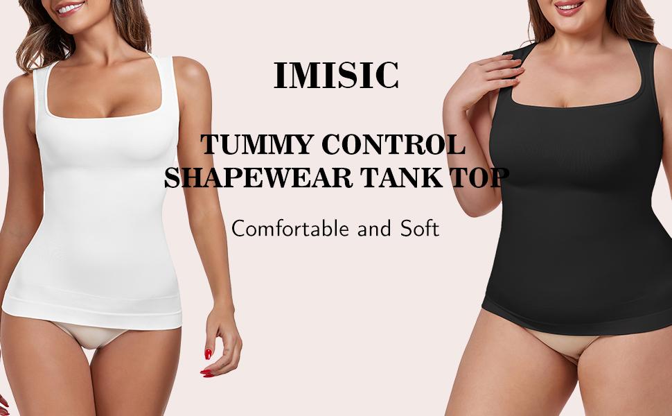 Tummy Control Shapewear Compression Tank Tops for Women  Square Neck Body Shaper Camisole Clothing Comfortable Fashion Nylon