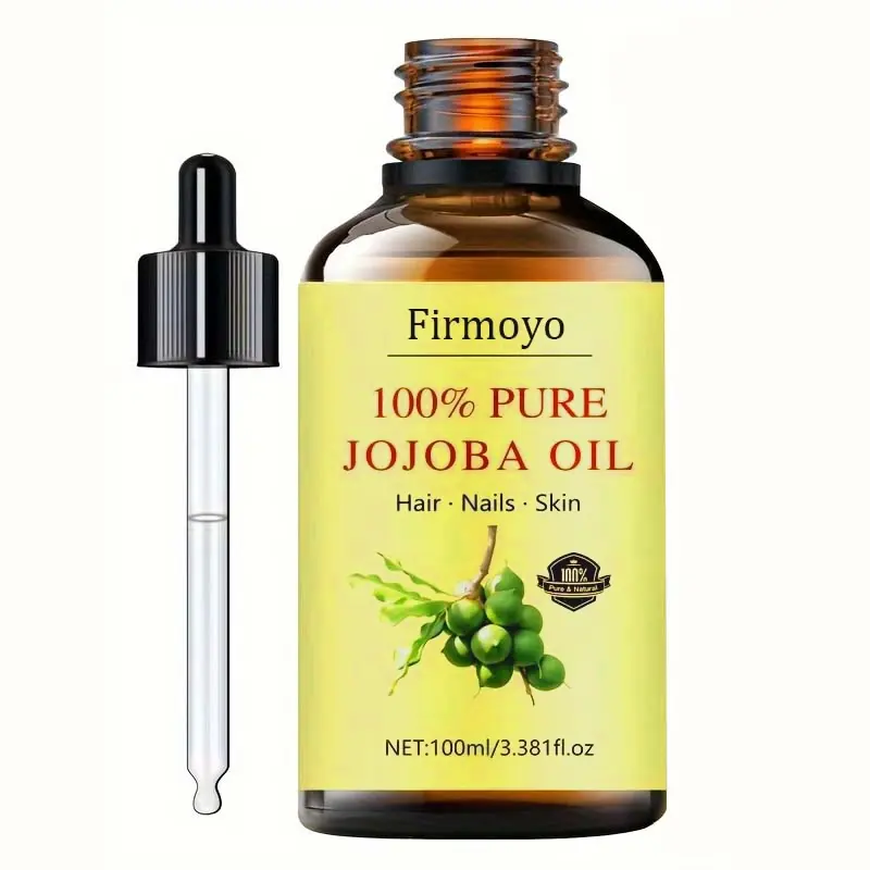 Natural Jojoba Oil Essential Oil, Pure Natural, Soothing Body Oil, for Massage, Skin Care, Scraping Therapy, Shower, Face, Body, Nails, Hair, Eyelashes, Cosmetics Oil