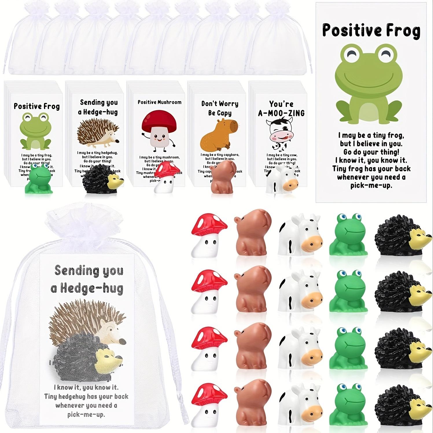 Employee Appreciation Gift Set, Includes Mini Resin Animals, Humorous Cards & Organza Bags, Perfect for Colleague Thanks