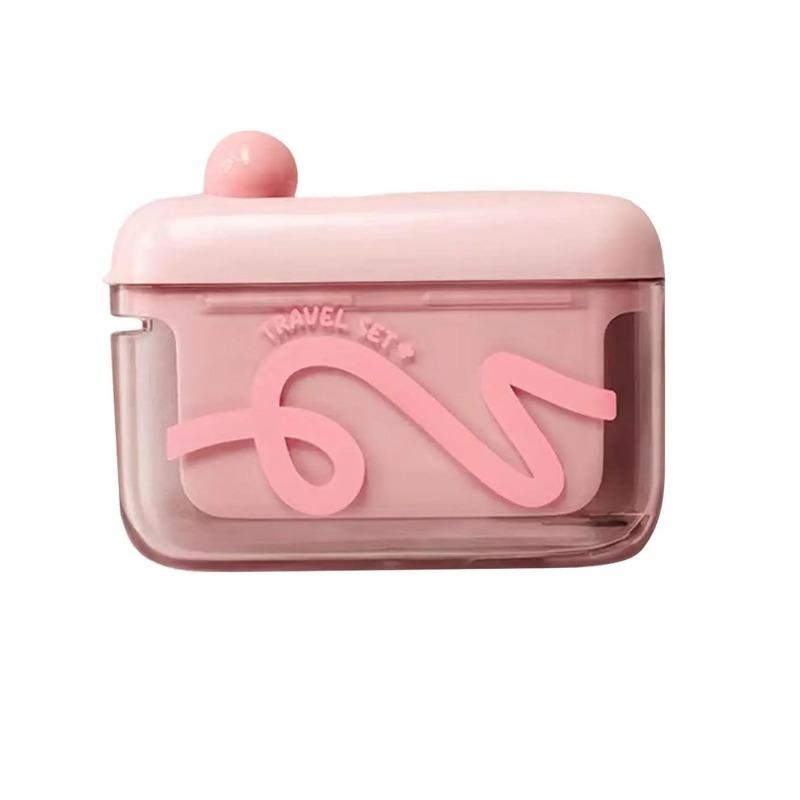 Travel-sized storage case - features an automatic pop-up dispenser, portable and refillable, perfect for oral care at home, in restaurants, and while traveling.