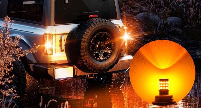 Nilight 57LED 1157 Amber Yellow 2057 2357 BAY15D 7528 LED Bulb (Pair) las fit 7443 Nilight 57LED 1157 Amber Yellow 2057 2357 BAY15D 7528 LED Bulb (Pair) las fit 7443