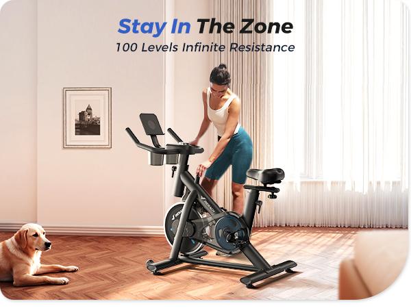 MERACH Exercise Bike for Home Stationary Bikewith New RPM Game Mode Enhanced ElectronicLED Monitor Silent Belt Drive and ComfortableSeat Cushion for Cardio Workout