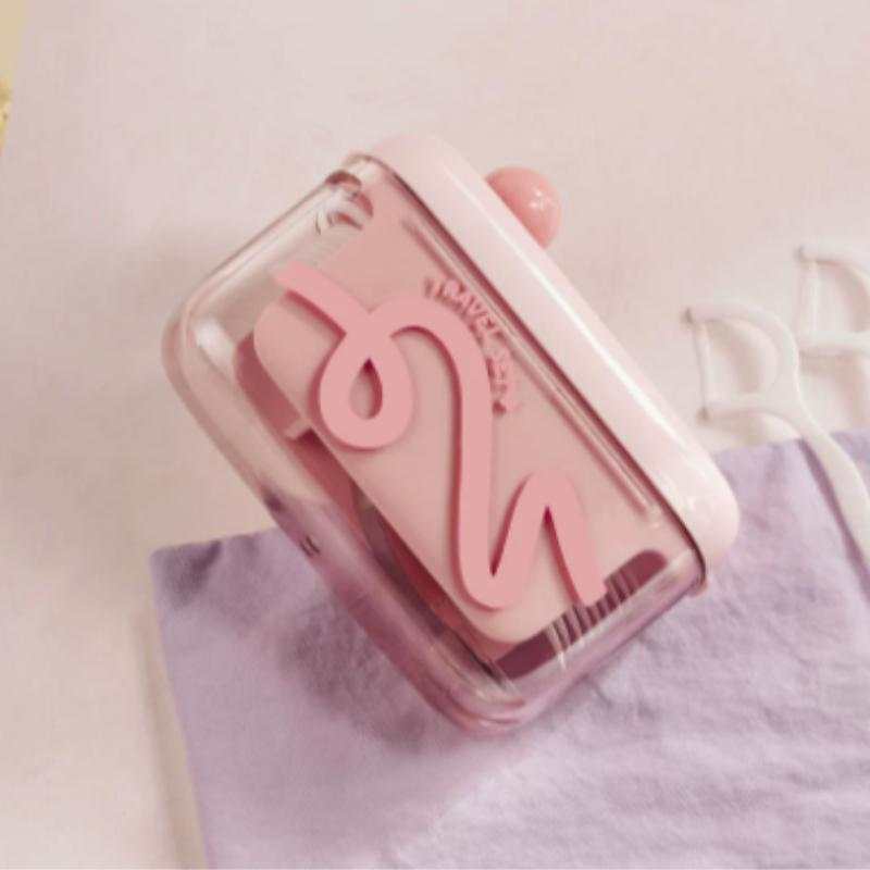 Portable Floss Stick Holder, Automatic Pop-Up Dental Floss Box, Compact Travel Essential, Ideal for Business Trips and Tourism