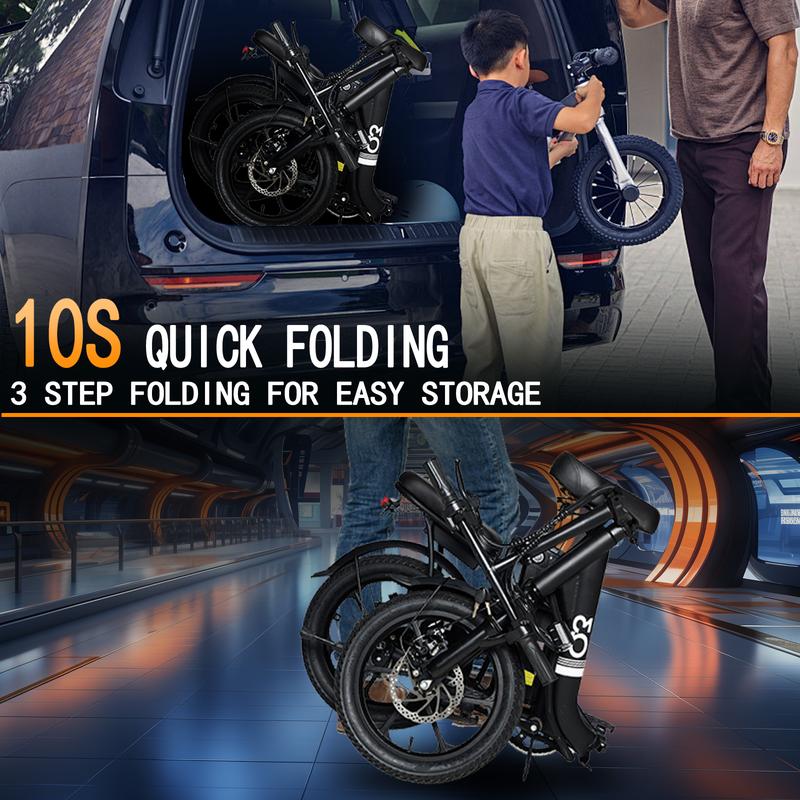 750W Folding Electric Bicycle with Removable Battery, Top Speed of 22+MPH, Range of 30+ Miles, 4 Riding Modes, Ideal for Commuting.