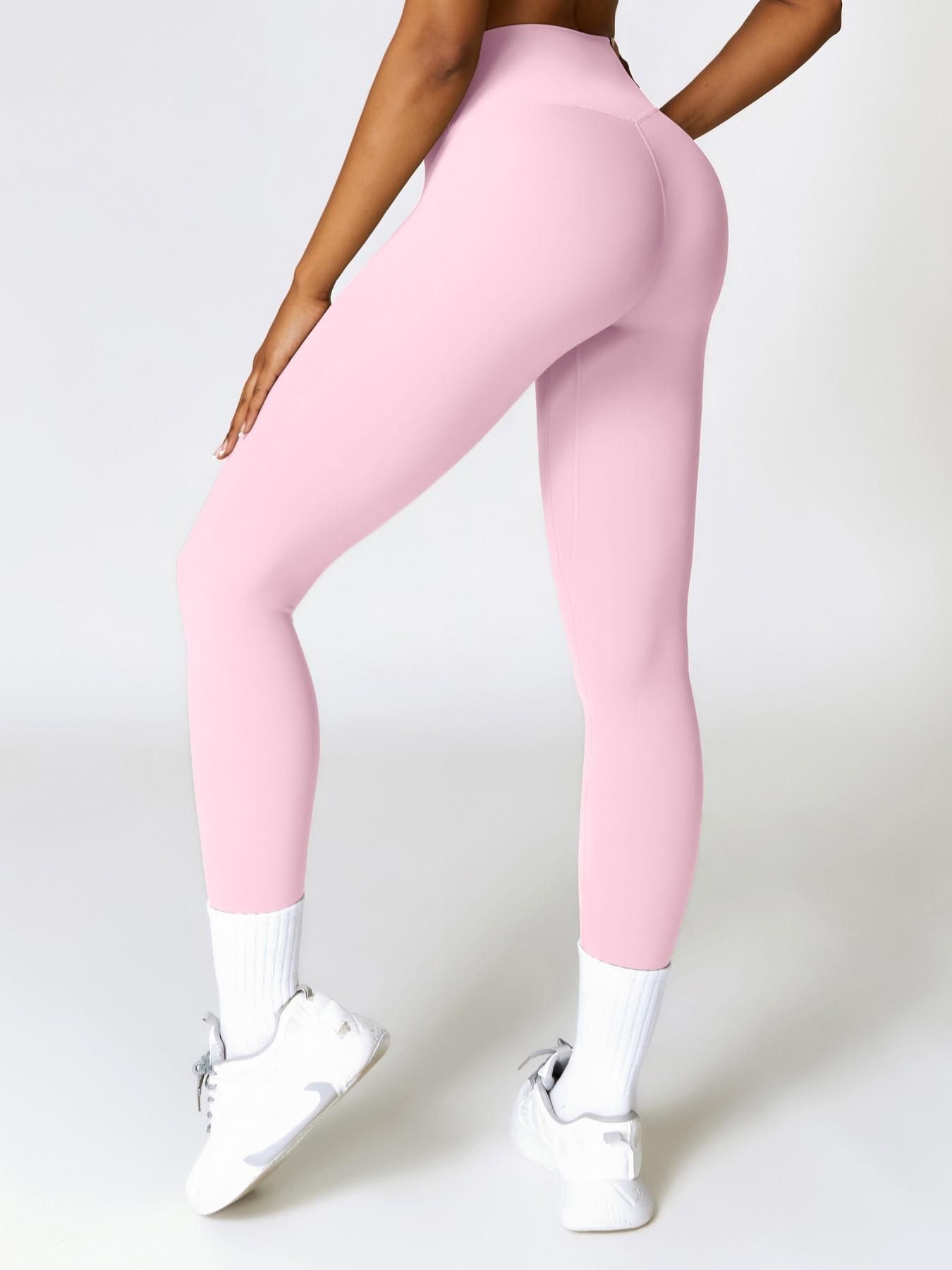 Women's High Waisted Sports Leggings, Solid Color Skinny Pants, High Stretch Yoga Leggings, Ladies Sportswear for Indoor Outdoor Wear, Yoga Pants Women