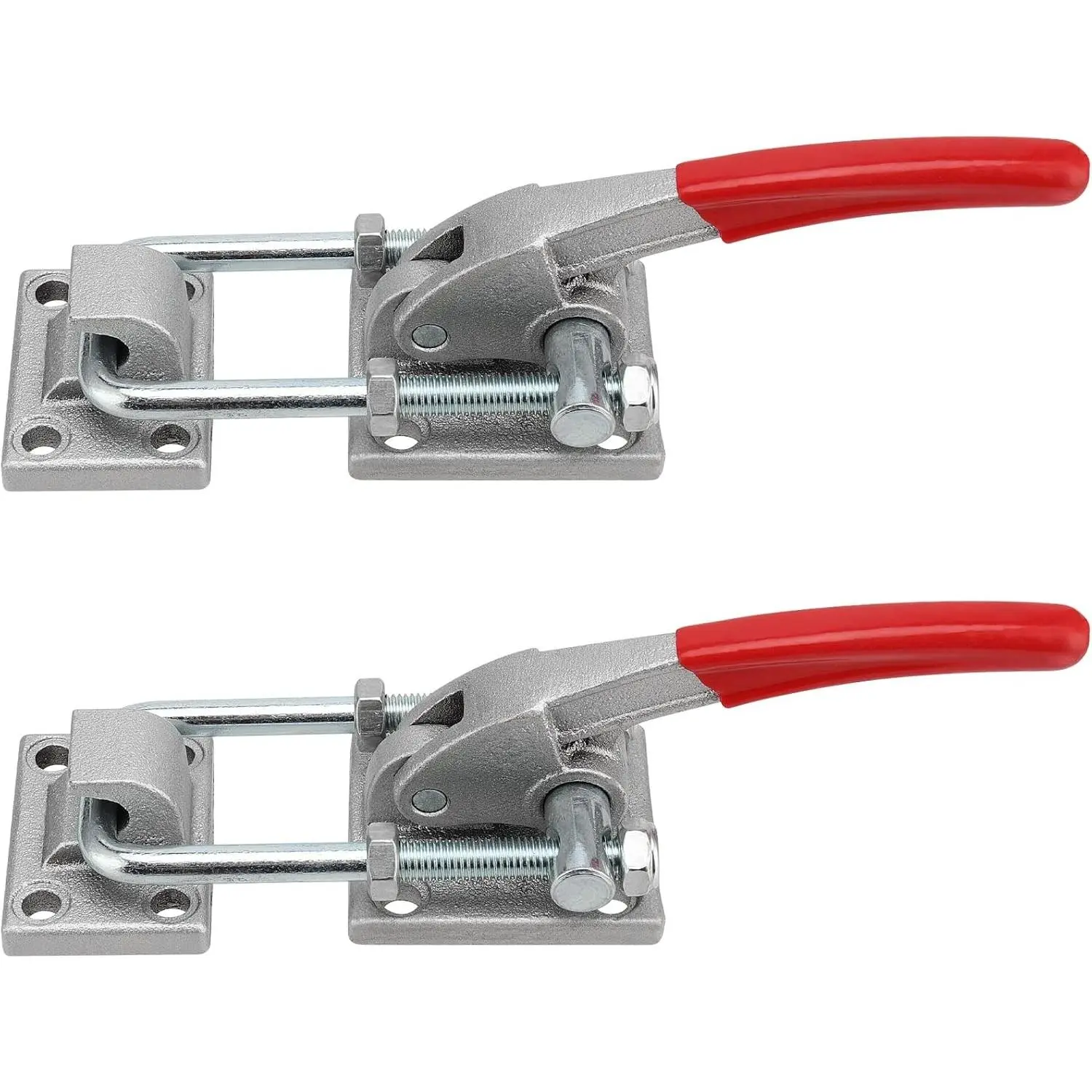 2 Pack Heavy Duty Large Toggle Clamp Latch, 7716Lbs Adjustable Toggle Latches With Lock Hole, U Bolt Holding Quick Release Latch for Boxcar, Tire Carrier, Industrial Equipment
